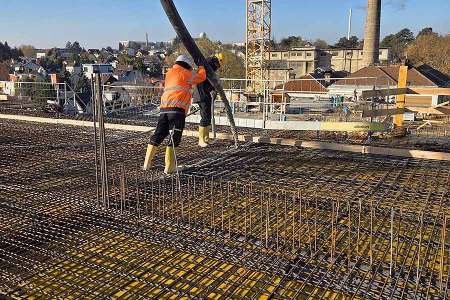 Klinik Ottakring: Verwaltungsneubau Betonierarbeiten