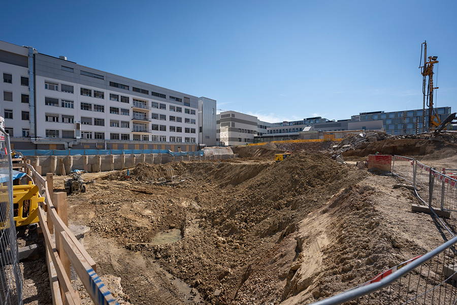 Klinik Favoriten: Baufeld Zentralbau