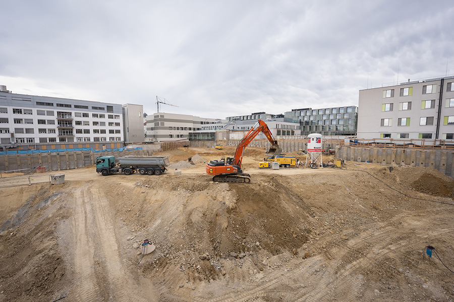 Klinik Favoriten: Baufeld Zentralbau