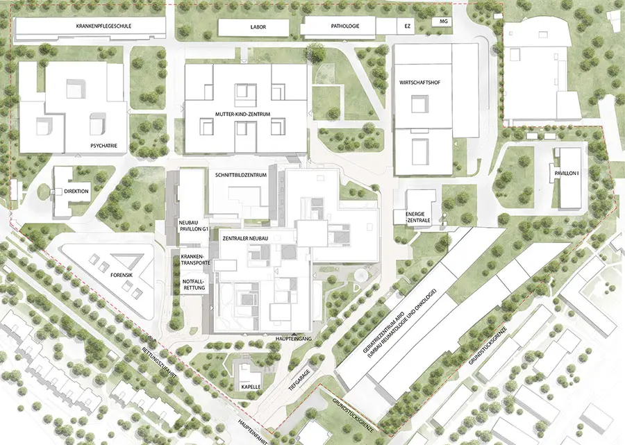 Klinik Favoriten Bauprojekt Lageplan ab 2034