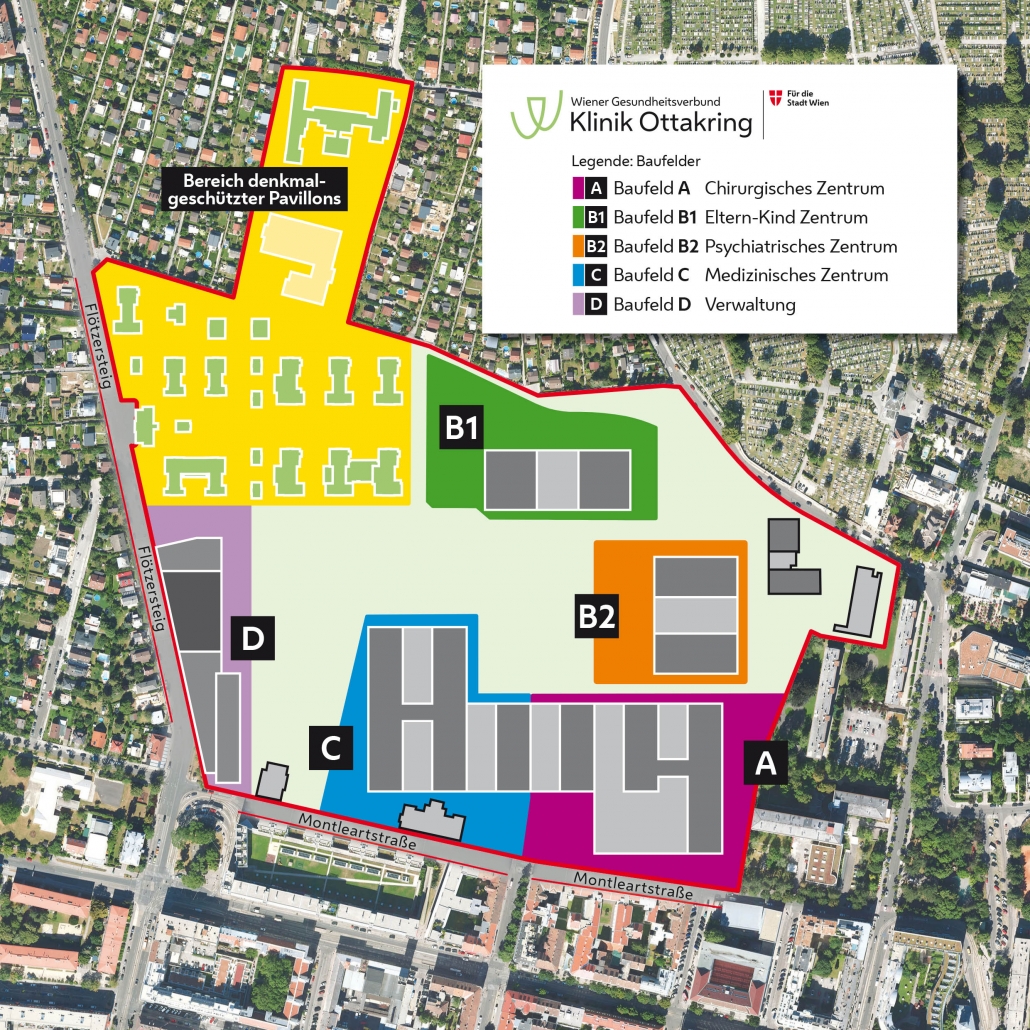 Klinik Ottakring Baufelder-Plan