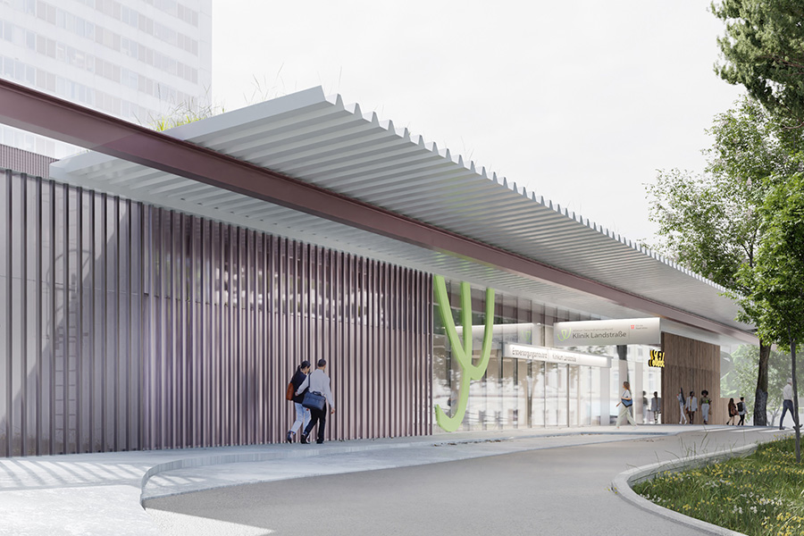 Klinik Landstraße Rendering Eingang