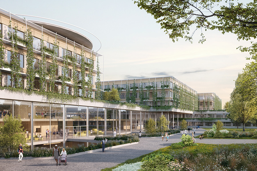 Klinik Ottakring neu Parkansicht