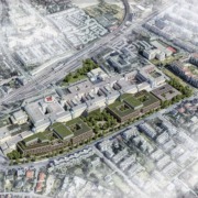 Klinik Donaustadt Rendering Luftaufnahme