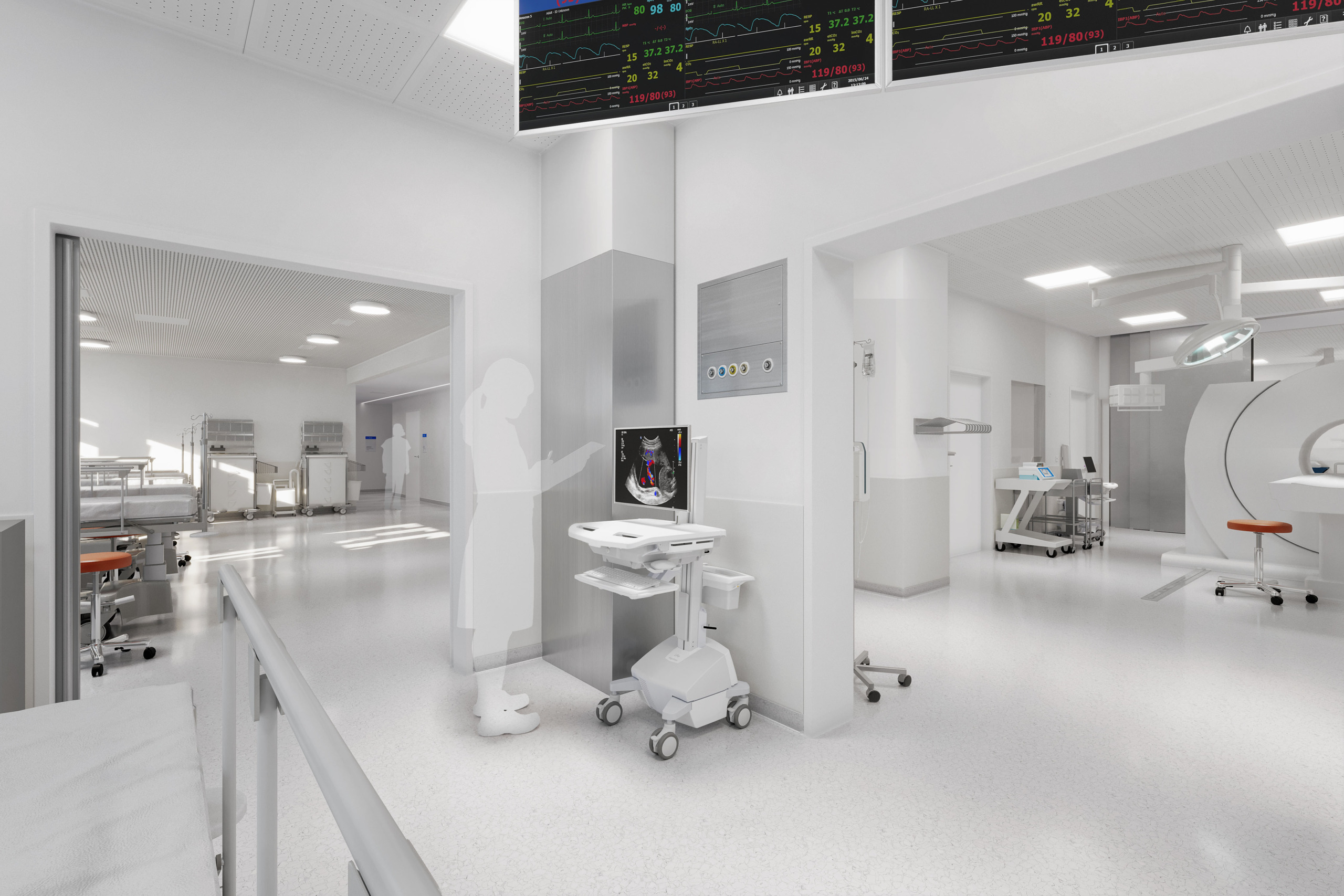 Klinik Donaustadt: Rendering ZNA Schockraum