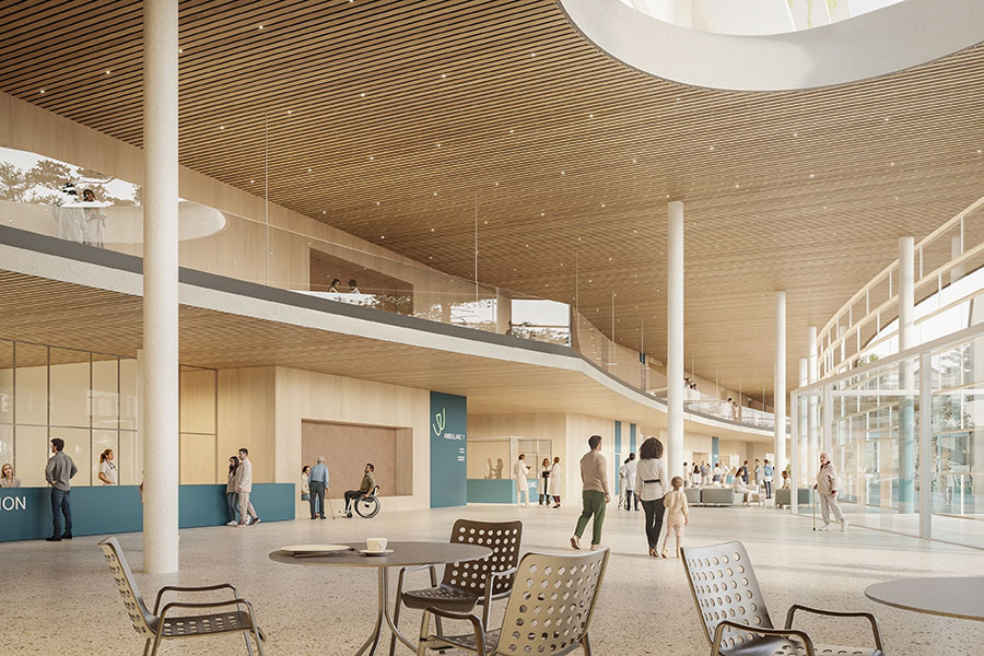 Klinik Hietzing Rendering Eingangshalle