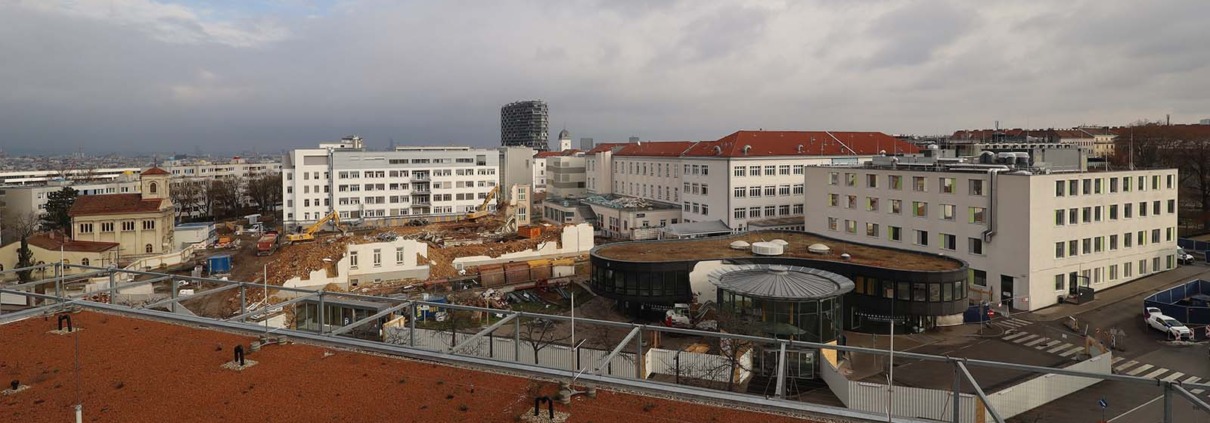 Abbrucharbeiten in der Klinik Favoriten