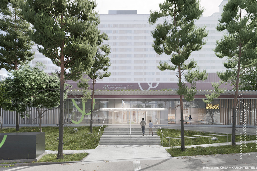 Klinik Landstraße: Rendering Eingang