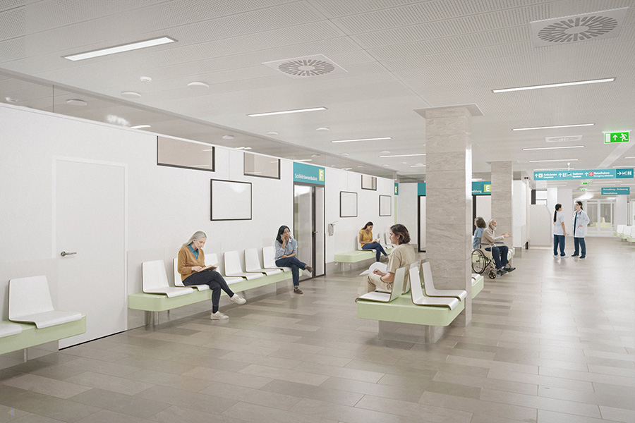 Klinik Landstraße Rendering Eingangsbereich