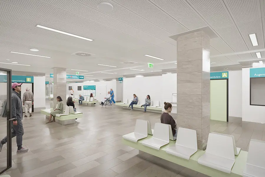 Klinik Landstraße Rendering Eingangsbereich