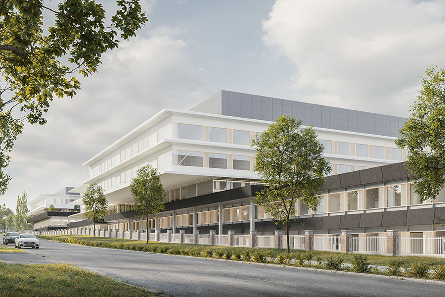 Klinik Hietzing: Rendering Ansicht Hermesstraße